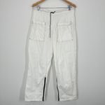 FP Movement Free People White Track Pants Cargo Pockets Zipper Ankle Drawstring Size L Photo 1