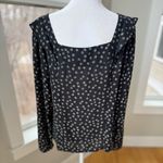 Banana Republic  Black Daisy Print Square Neck Long Sleeve Blouse Sz Small NEW Photo 3
