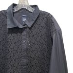 Gap  Lace Bib Big Shirt Button Down Black Women’s Plus Size XXL NWT Photo 7