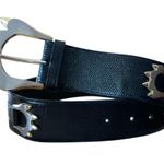 Bon Sour Bon Soir Made In France Belt Black with Large Silver and Gold Claw Buckle Large Photo 15