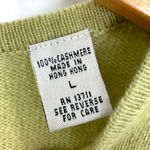 Valerie Stevens  | Large | 100% Two-Ply Cashmere Celery Green Short Sleeve Top Photo 2