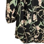 Kaileigh Kaleigh Black Floral Quarter Length Sleeve Blouse Sz M Photo 3