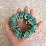CHUBBY Scrunchie Green Peacock Feather Thick Scrunchie Hair Tie Hair Accessories Photo 1