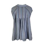 Free People New Spring Love Tunic Top Womens S Blue Striped Button Front Beachy Photo 4