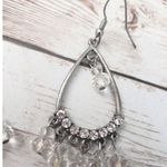 Silver Tone & Clear Dangle Earrings For Pierced Ears *Some Missing Dangles* Photo 1