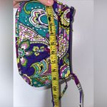 Vera Bradley  Frankie Shoulder Bag Purse, Green Purple Paisley Floral Flowers CP‎ Photo 4