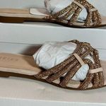 Reiss Eryn Suede Embellished Flat Nude Sandals casual classic stylish chic Photo 1
