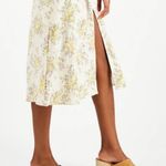 Lucky Brand NWT Corset Floral Midi Dress Tie Shoulders Smocked Stretch Back M Photo 4