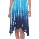 NWT Knit Tie Dye Convertible Skirt/Dress/Coverup Blue Photo 2