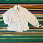 Truth by Republic off white vintage style top in satin with knotted high neck XS Photo 6
