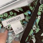 Harold’s skirt Floral Green Brown cotton spandex y2k size 12 pockets Photo 2