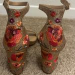 Inc international INC Embroidered International Concepts Women’s Gold Glitter Block Heel Floral Photo 2