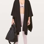 Lululemon  Black Wrap Sweater‎ Open Front Cozy Cardigan Cover Up One Size Photo 0