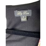 Lila Rose Lily Rose Black and Pink Floral Romper Belted Long Bell Sleeve Medium V Neck‎ Photo 3