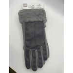 Isotoner  Women's Fleece Lined Gloves Faux Fur Trim Smartouch Technology Gray S/M Photo 2