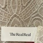 Alexis  Ivory Lace Fringe Chain Embellished Lined Swing‎ Blouse Top Size Small Photo 10