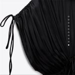 ZARA  NWT black drawstring sleeve cut out satin maxi dress Photo 6