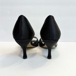 Nine West  Satin Quorra Heels Black Rhinestone Bling Accents Formal Size 8M Photo 4
