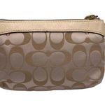Coach  Tan Signature Canvas Flower Wristlet Photo 1