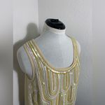 Sundance  NWT white, gold, green, sequins and beaded Gatsby sleeveless top M Photo 1