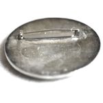 Unusual Alluring St. Justin Copper Tone Dimpled Silver Tone Black Accent Brooch Photo 1