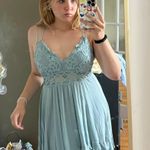 BOUTIQUE Teal Summer Flowy Dress Green Size M Photo 2