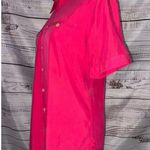 Chico's 0 Button Front Shirt Women S Short Sleeve Collar Chest Pocket Pink Modal Photo 2