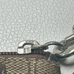 Coach Signature Canvas Wristlet Clutch Brown Tan Monogram Logo Small Pouch 6x4 Photo 9