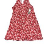 Lulus  Lean Close Red/White Floral Halter Neck Mini Swing Dress  Size XS New Photo 4
