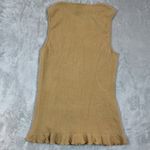 DD Collection Womens Cashmere Blend Sleeveless Ruffle Hem Knit Tank‎ Top Large Tan Photo 5