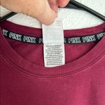 PINK - Victoria's Secret  Long Cut Out Sleeve Top Oversized Burgundy Size Small Photo 5