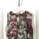 Jaipur boho paisley Floral Ruffle sleeveless button down shirt mini dress sz M Size M Photo 8