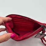Badgley Mischka Vegan Leather Card Holder Wallet Wristlet Red Quilted Zips NWT Photo 4