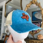 Texas Baseball Hat Leather Patch Distressed Blue Trucker Hat State Outline Adams Photo 2