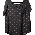 Torrid EUC  Back-Button Blouse with Fox with Glasses - size 2 (18/20) Photo 0