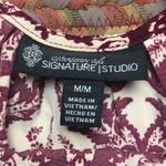 Signature Studio MAROON DAMASK BAROQUE PATTERN LONG FIT BLOUSE Photo 2