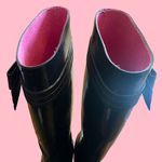 Kate Spade New York Women’s Black Pink Knee High Bow Heeled Rain Boots Size 9M Photo 7