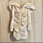 Oh Polly Pay Attention Bardot Long Sleeve creme strapless minidress Photo 1