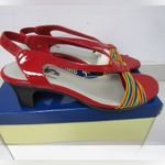 Coach And Four Reamy Red Rainbows Strappy Heel women's size 9M slingbacks in box Photo 2