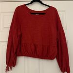 Aerie  Red Cropped Sweater Worn Once Size M Photo 0
