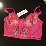 For Love & Lemons ๐๐ Luella Underwire Bustier Fuchsia Floral Lace Small S NWT Photo 6