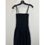 Madewell Petite Poplin Smocked Maxi Dress Jet Black Minimalist Cotton XXS NWT Photo 13
