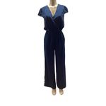 Bebop  Size Medium Elegant Navy Short Sleeve Cross Front Jumpsuit. Preloved Photo 1