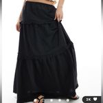 Monki NWT  Black Tiered Maxi Skirt with Ruffle Details, Size M Photo 2