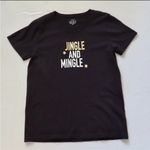 J.Crew  Top Medium Black Gold Jingle Mingle Christmas Collectors Tee Shirt -small Photo 1