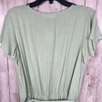Lucky Brand Women Smoke Green Maxi Dress Short Sleeve Tie Waist Casual Size XL Photo 7