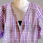 Anthropologie NWT MARE MARE Marsha Plaid Puff Sleeved V-Neck Tunic Blouse Sz Sml Photo 6