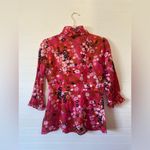 J.Crew  Retro Flower Ruffle Floral Blouse Photo 6