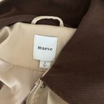 Maeve Anthropologie Heritage Trench Coat Tan Size Large Contrast Collar Brown Photo 6