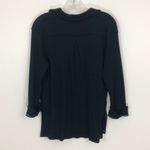 Free People  Black Annie Ribbed Collared Top V Neck Size XS Photo 2